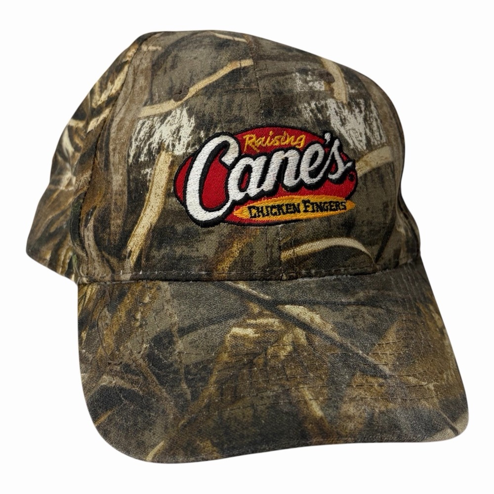 Realtree Camo Baseball Cap Raising Cane's "Cane's" Patch One Love Adjustable